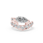 A single 0.46ct marquise diamond ear cuff surrounded by a graduated pavé halo, set in 14K rose gold.
