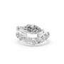A single 0.46ct marquise diamond ear cuff surrounded by a graduated pavé halo, set in 14K white gold.