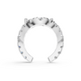 A single 0.46ct marquise diamond ear cuff surrounded by a graduated pavé halo, set in 14K white gold.