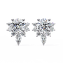 Pair of diamond earrings on a white background
