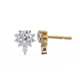 Gold and diamond earring on a white background
