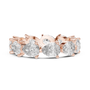 full eternity band features a unique, horizontal arrangement of Pear-cut diamonds
