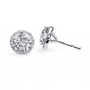Diamond stud earrings on a white background