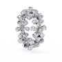 full eternity band features Pear and Round diamonds meticulously arranged into a continuous sequence of shimmering flowers