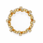 full eternity band features Pear and Round diamonds meticulously arranged into a continuous sequence of shimmering flowers