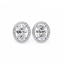 Pair of diamond earrings on a white background