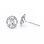 Diamond stud earrings on a white background