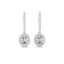 Diamond earrings on a white background