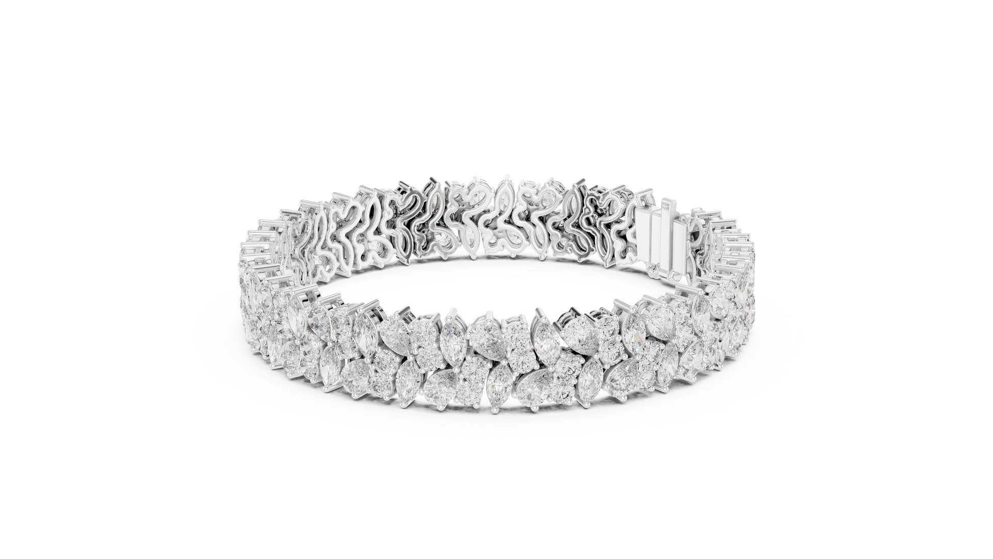 Diamond bracelet on a white background
