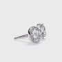 Pair of round diamond stud earrings on a white background