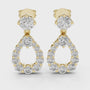 Brilliant round diamond and gold earrings