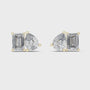 Pair of diamond earrings on a white background