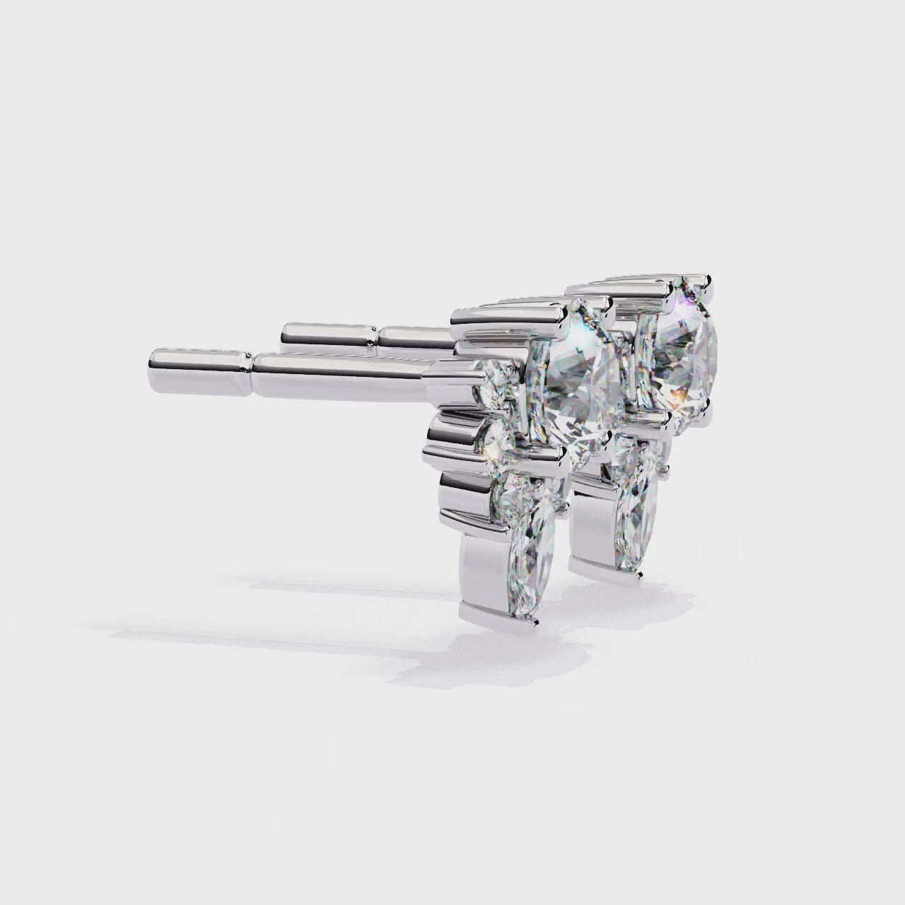 Diamond earring on a white background