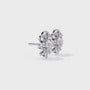 Gold and diamond earrings on a white background