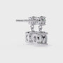 Pair of diamond earrings on a white background