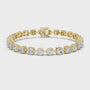 Gold bracelet with diamonds on a white background