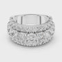 half-eternity band features a substantial line of Round Brilliant Diamonds