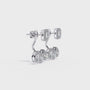 Pair of diamond earrings with gold and silver accents on a white background
