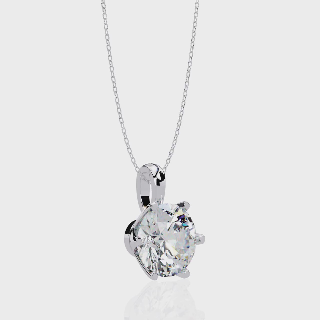 Round brilliant diamond pendant