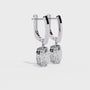 Earrings with diamonds on a white background