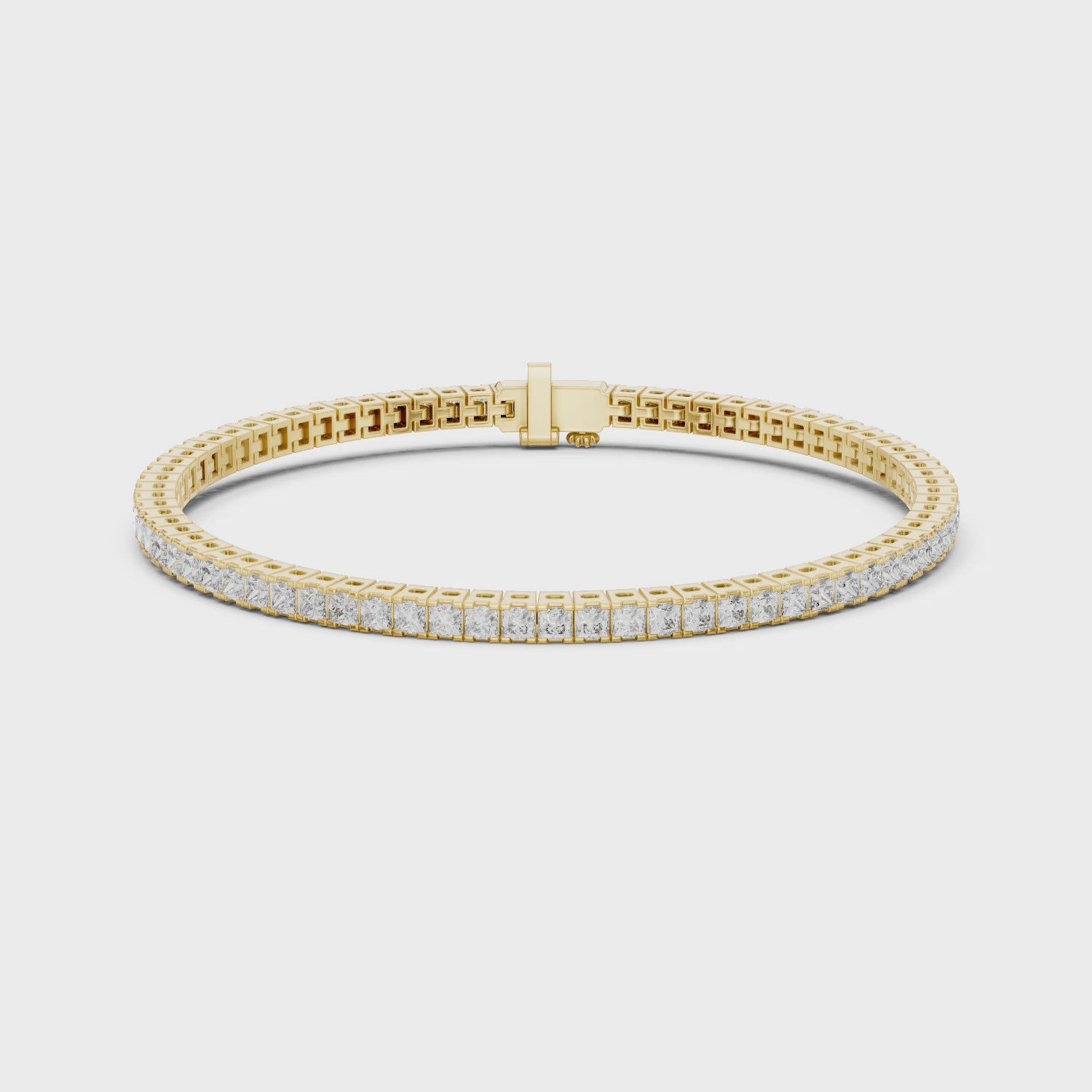 Gold bracelet with diamonds on a white background