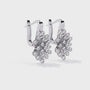 White Gold and diamond snowflake earrings on a white background