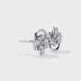 Pair of diamond earrings on a white background