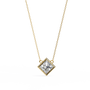 Princess-cut diamond encased in a sleek 18K Gold bezel