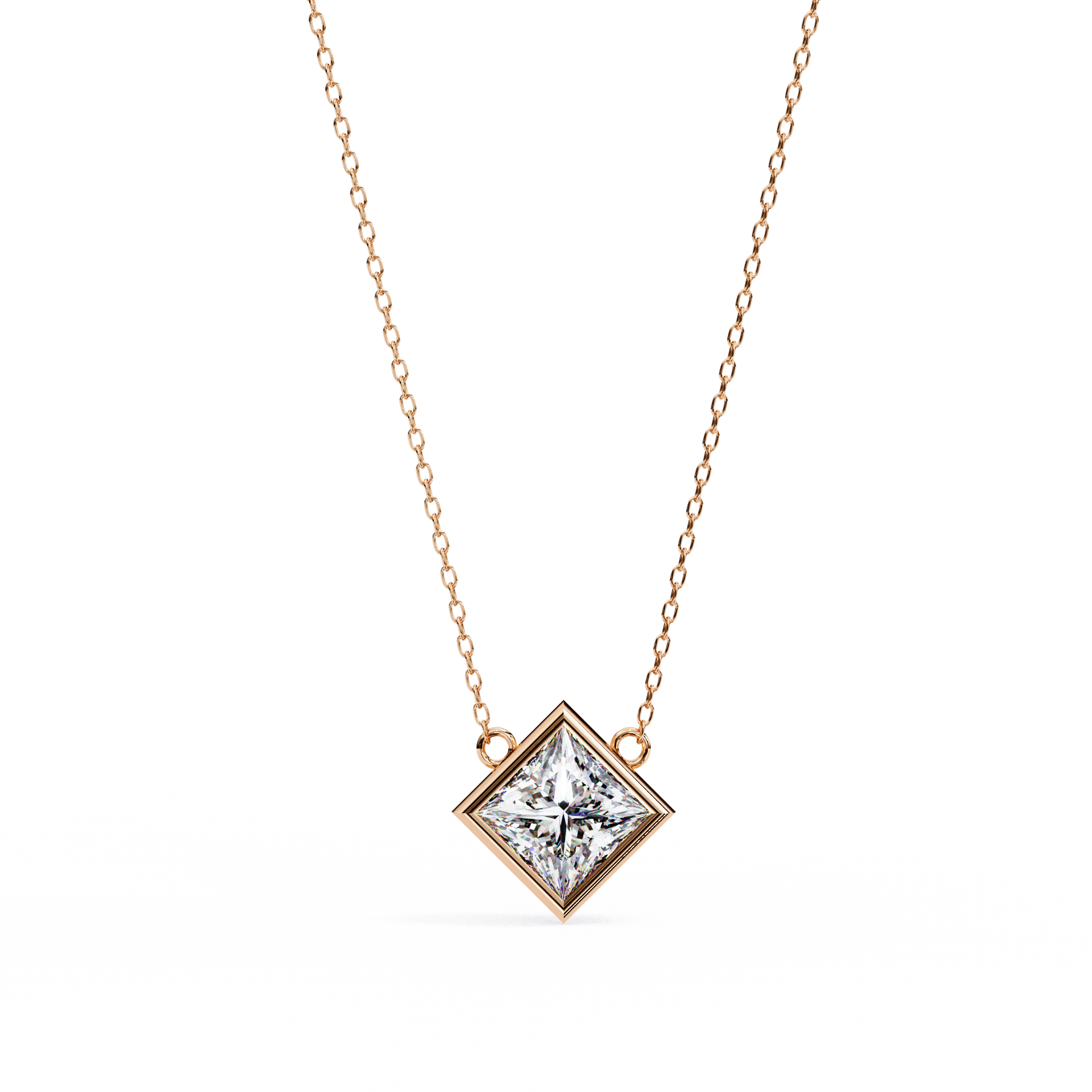 Princess-cut diamond encased in a sleek 18K Gold bezel