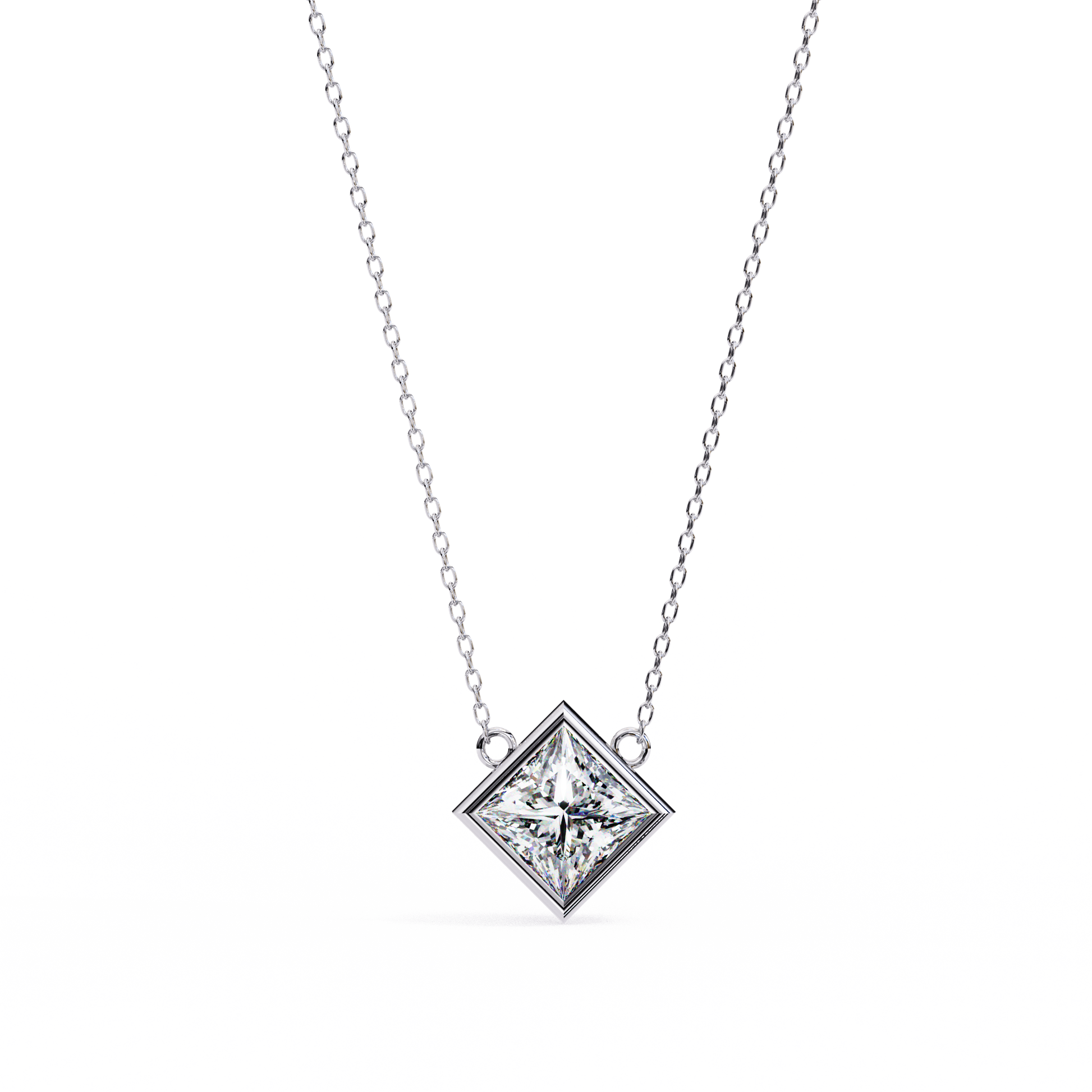 Princess-cut diamond encased in a sleek 18K Gold bezel