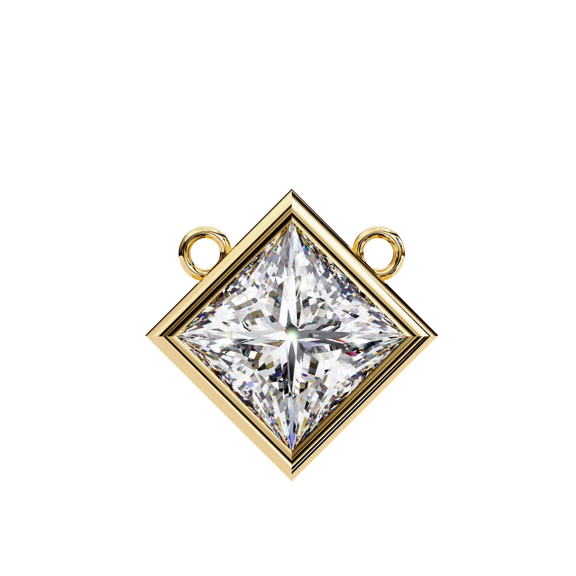 Princess-cut diamond encased in a sleek 18K Gold bezel