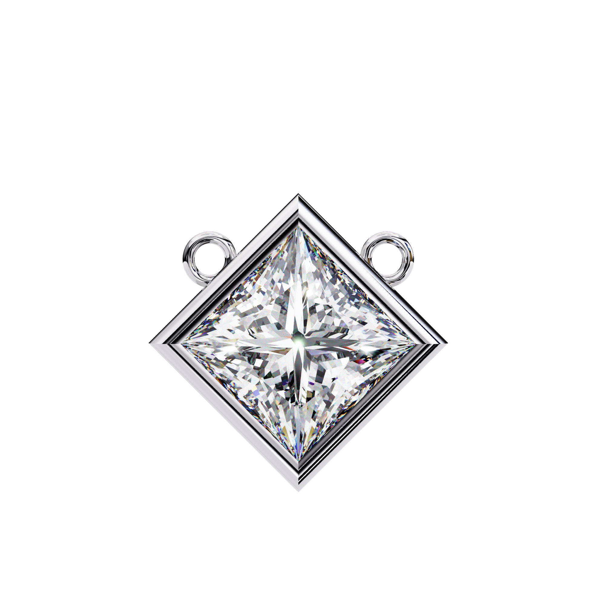 Princess-cut diamond encased in a sleek 18K Gold bezel