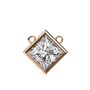 Princess-cut diamond encased in a sleek 18K Gold bezel