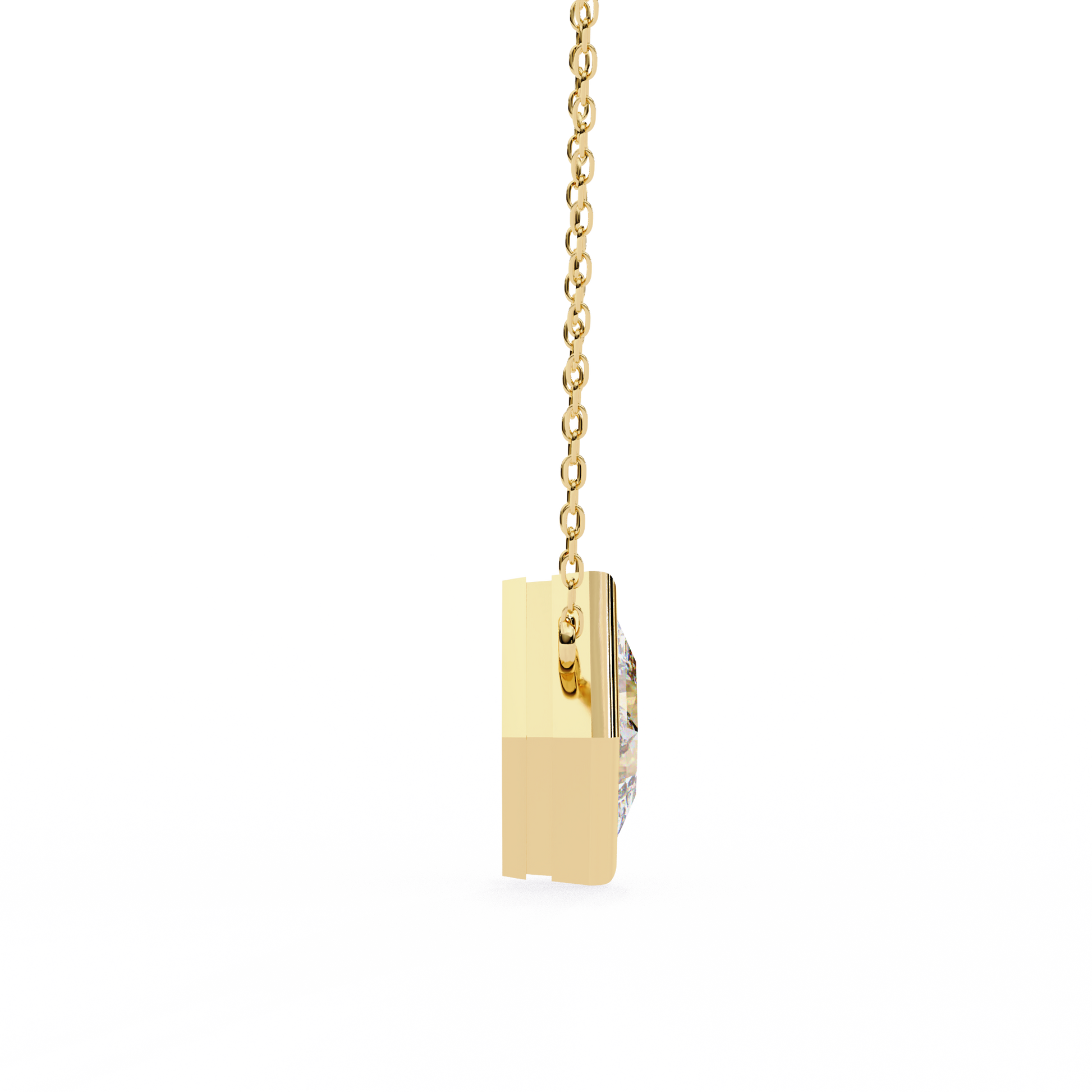 Princess-cut diamond encased in a sleek 18K Gold bezel