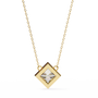 Princess-cut diamond encased in a sleek 18K Gold bezel