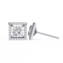 Diamond stud earrings on a white background