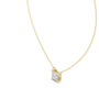 solitaire pendant showcases a spectacular Princess-cut diamond held in a secure four-prong setting