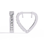 Heart-shaped hoop earring with diamonds on a white background