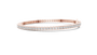 Rose gold bracelet with diamonds on a white background