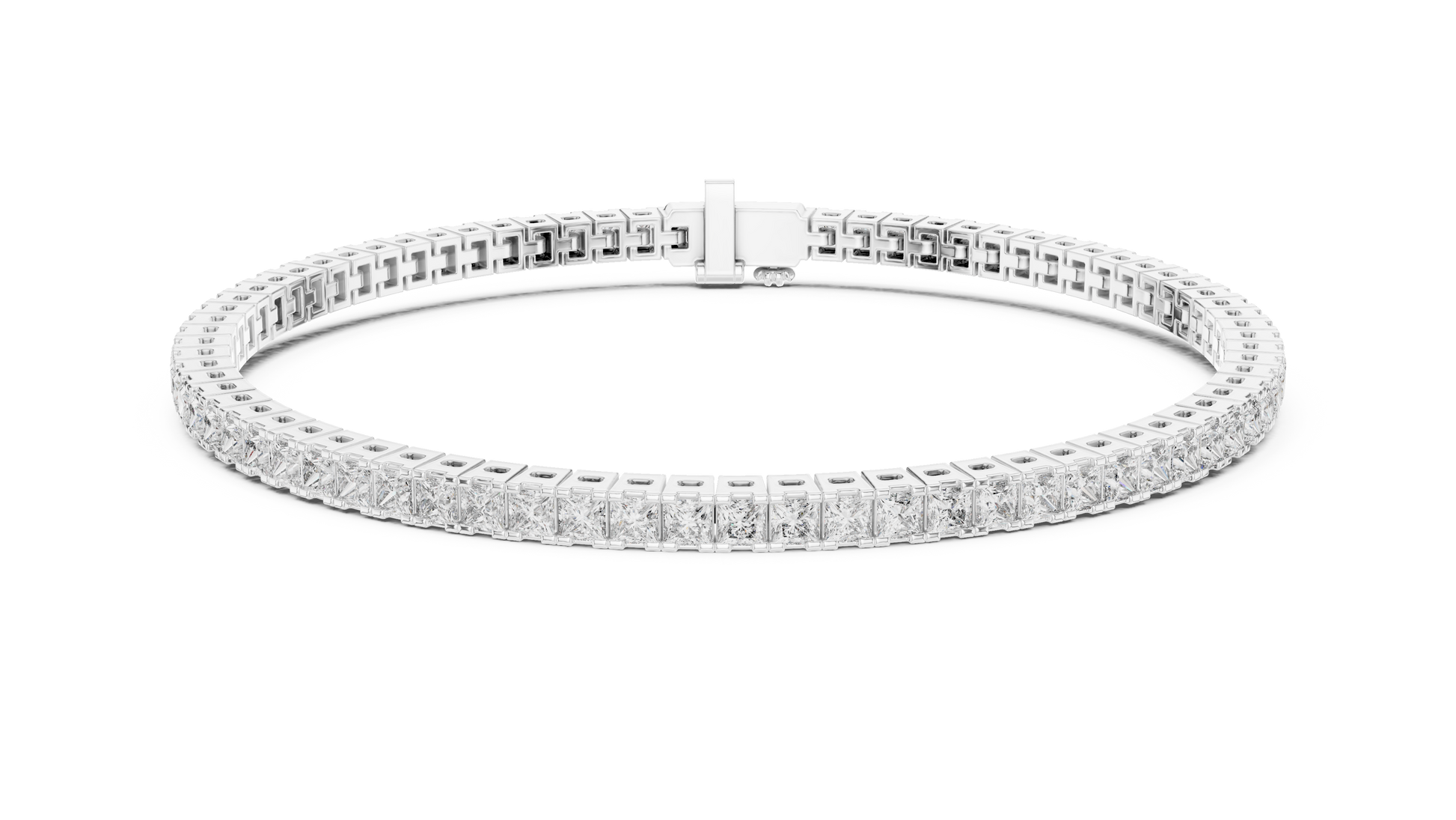 Diamond bracelet on a white background