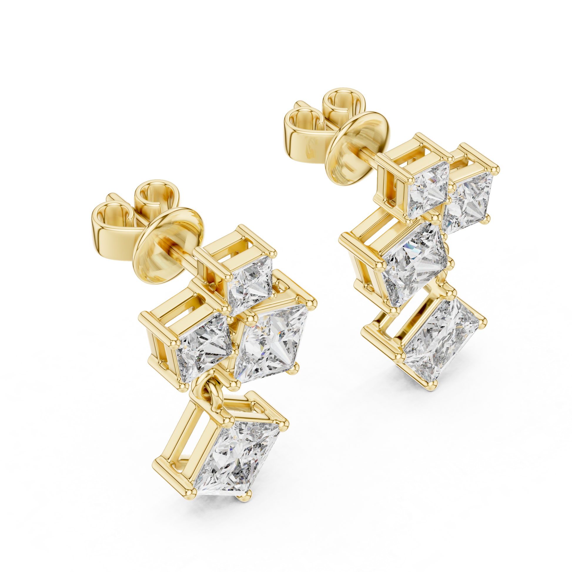 princess-diamond-cluster-drop-earrings