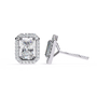 Diamond stud earrings on a white background