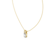 substantial Radiant-cut diamond suspended from a high-polish 18K Gold V-loop encrusted with shimmering pavé diamonds