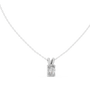 substantial Radiant-cut diamond suspended from a high-polish 18K Gold V-loop encrusted with shimmering pavé diamonds