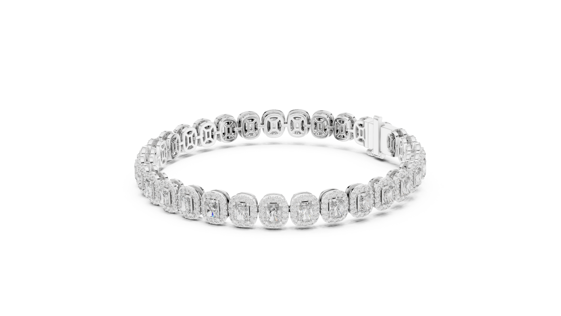 Diamond bracelet on a white background