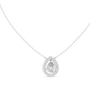 Teardrop-shaped diamond pendant on a chain against a white background