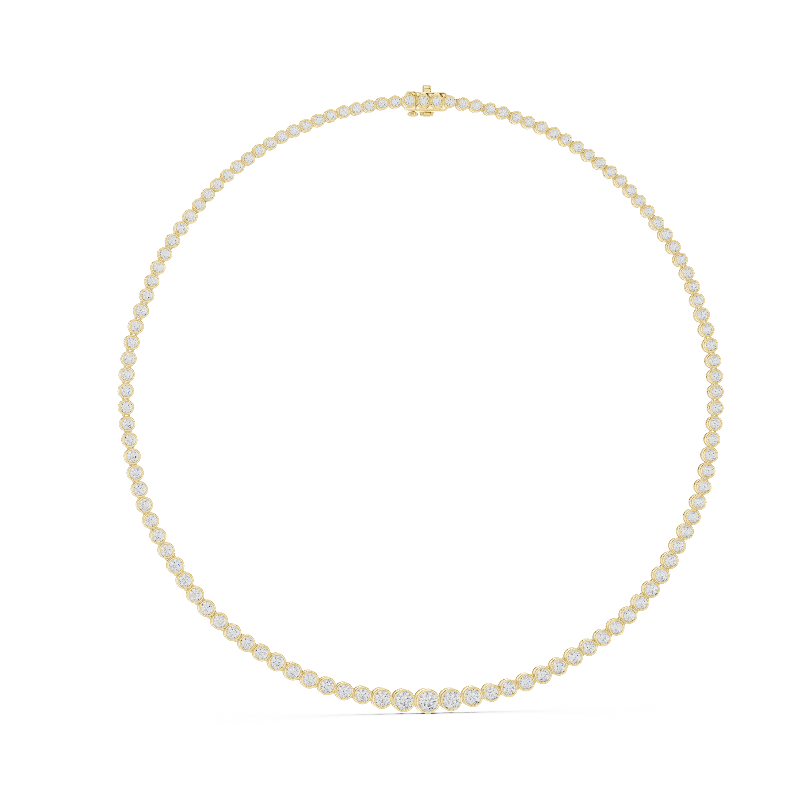 round-brilliant-diamond-bezel-tennis-necklace