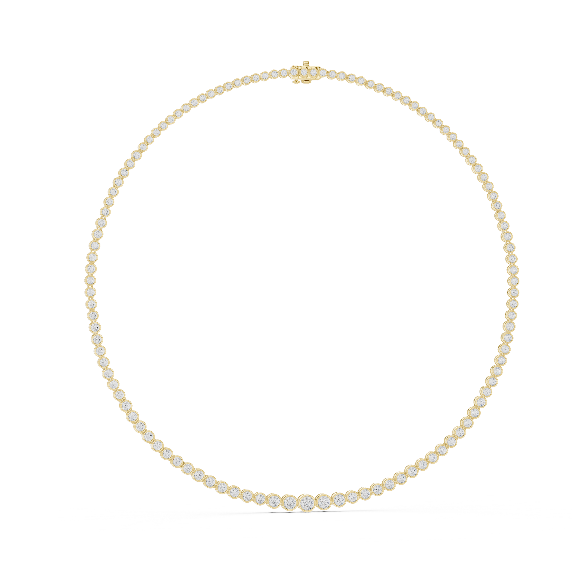round-brilliant-diamond-bezel-tennis-necklace
