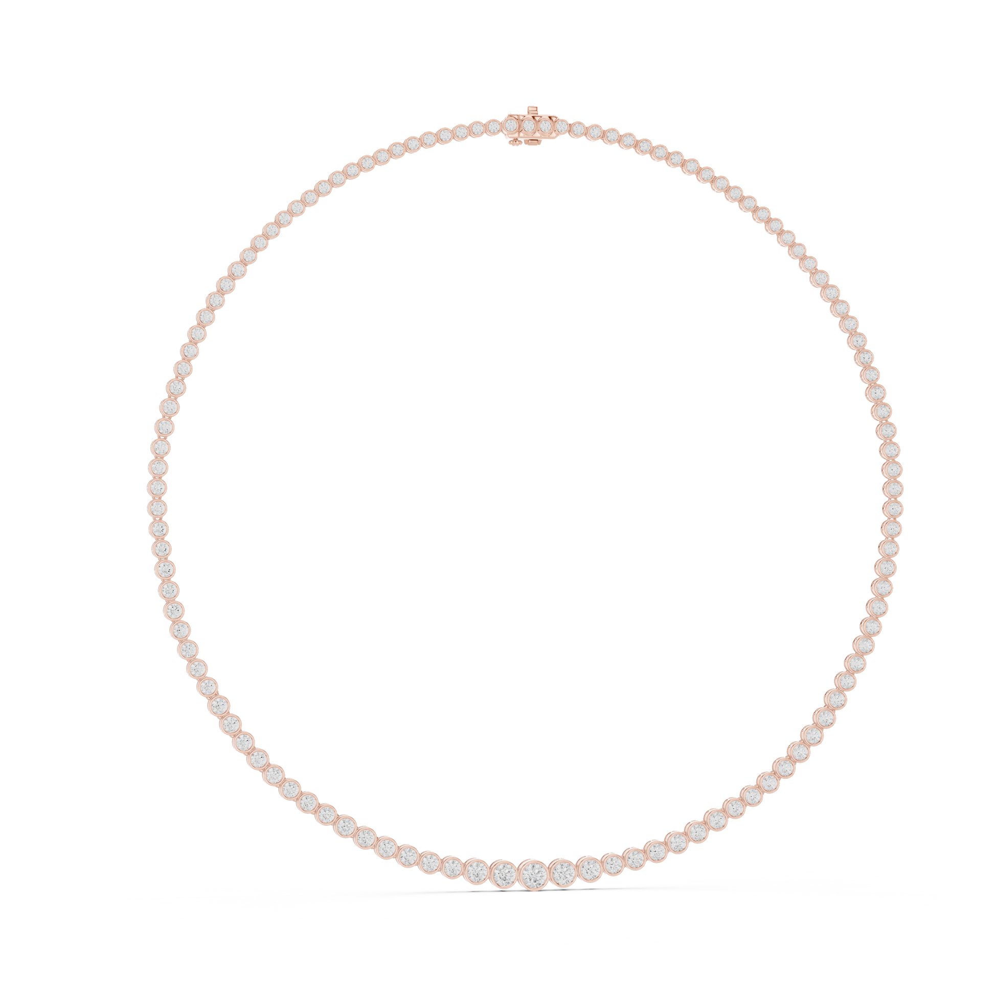 round-brilliant-diamond-bezel-tennis-necklace