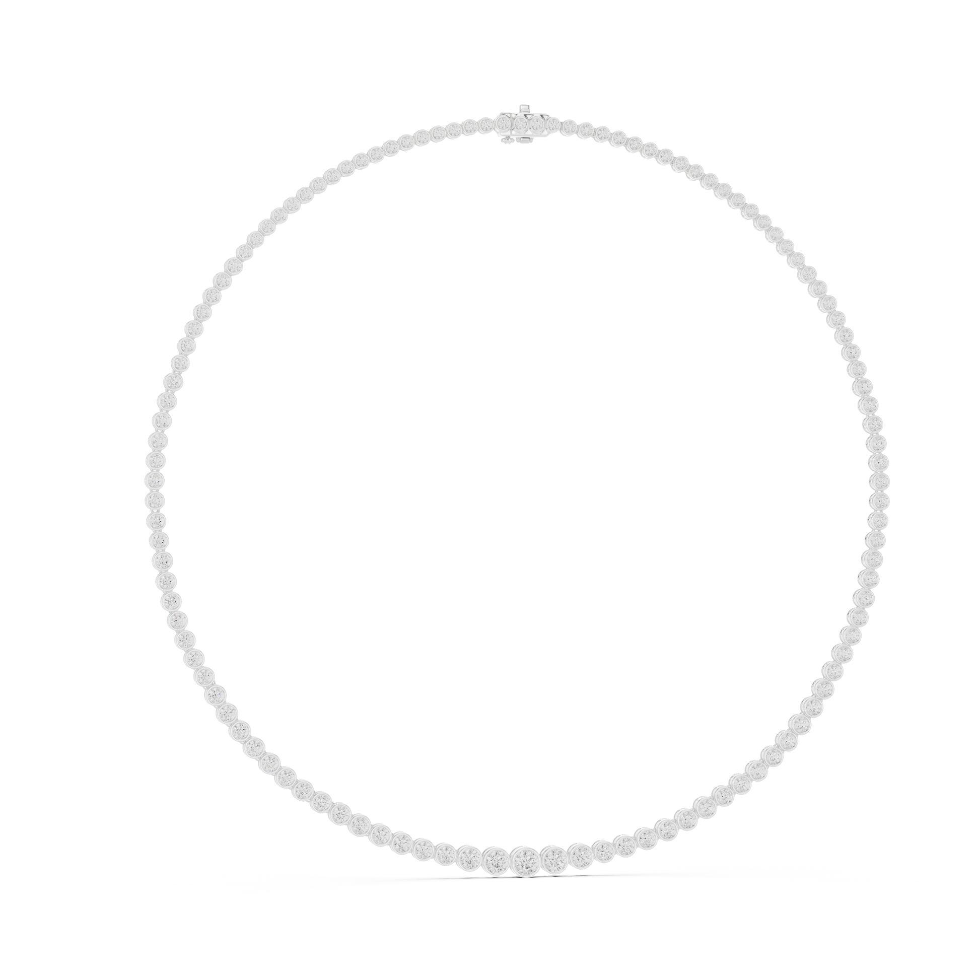 round-brilliant-diamond-bezel-tennis-necklace